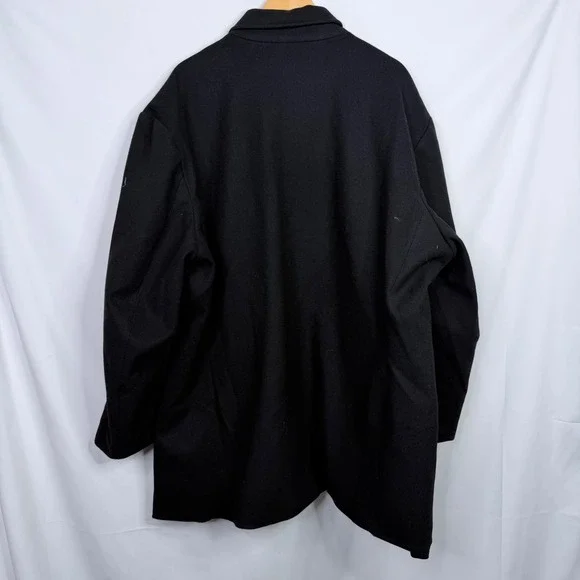 Hawker Rye Car Coat Mens XXL Black Button Front Recycled Polyester Outerwear
